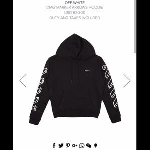 Black Diagonal Marker Arrows Off-White Hoodie